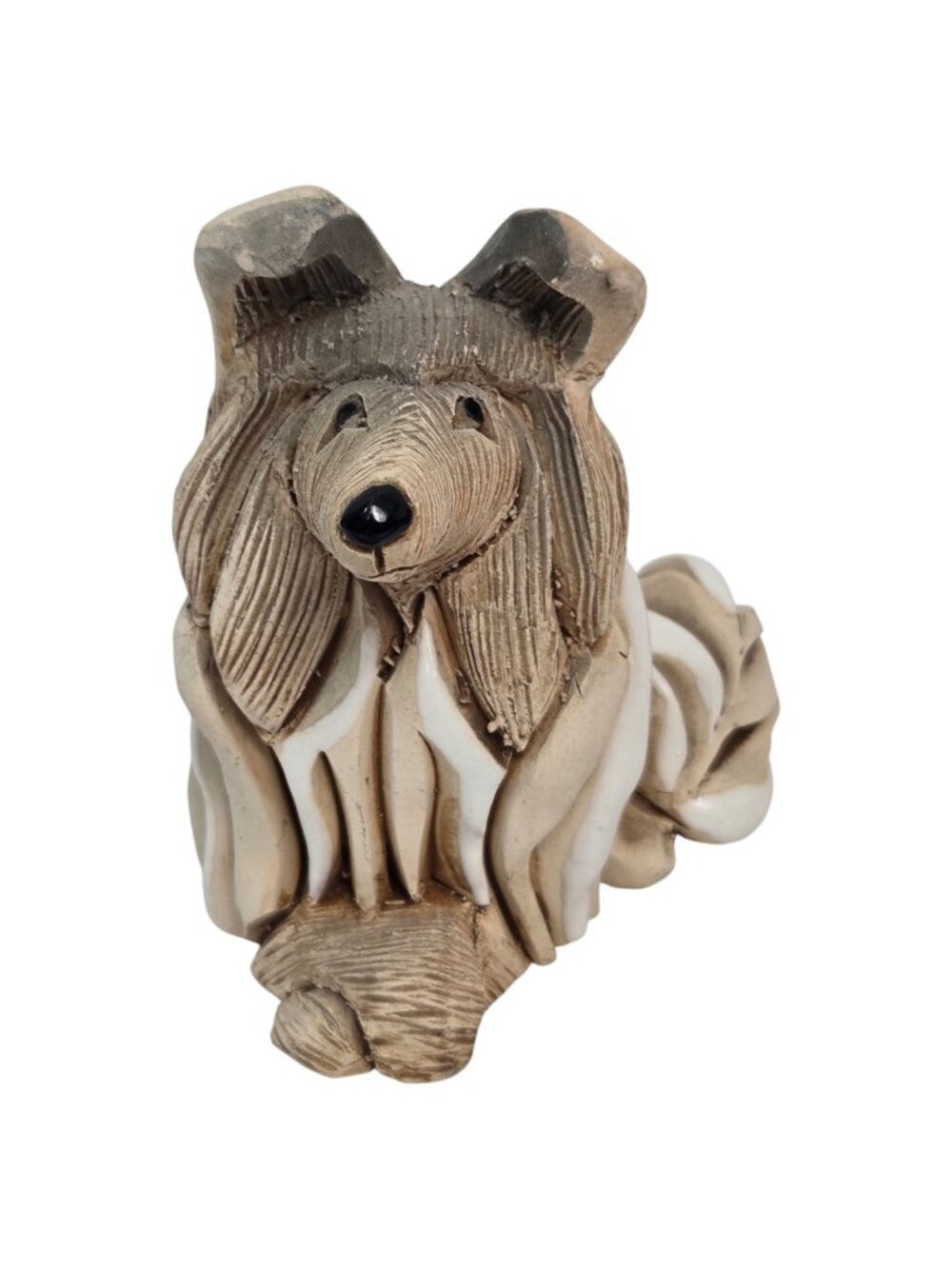 Artesania Rinconada Collie Dog Figurine Handmade Uruguay Pottery